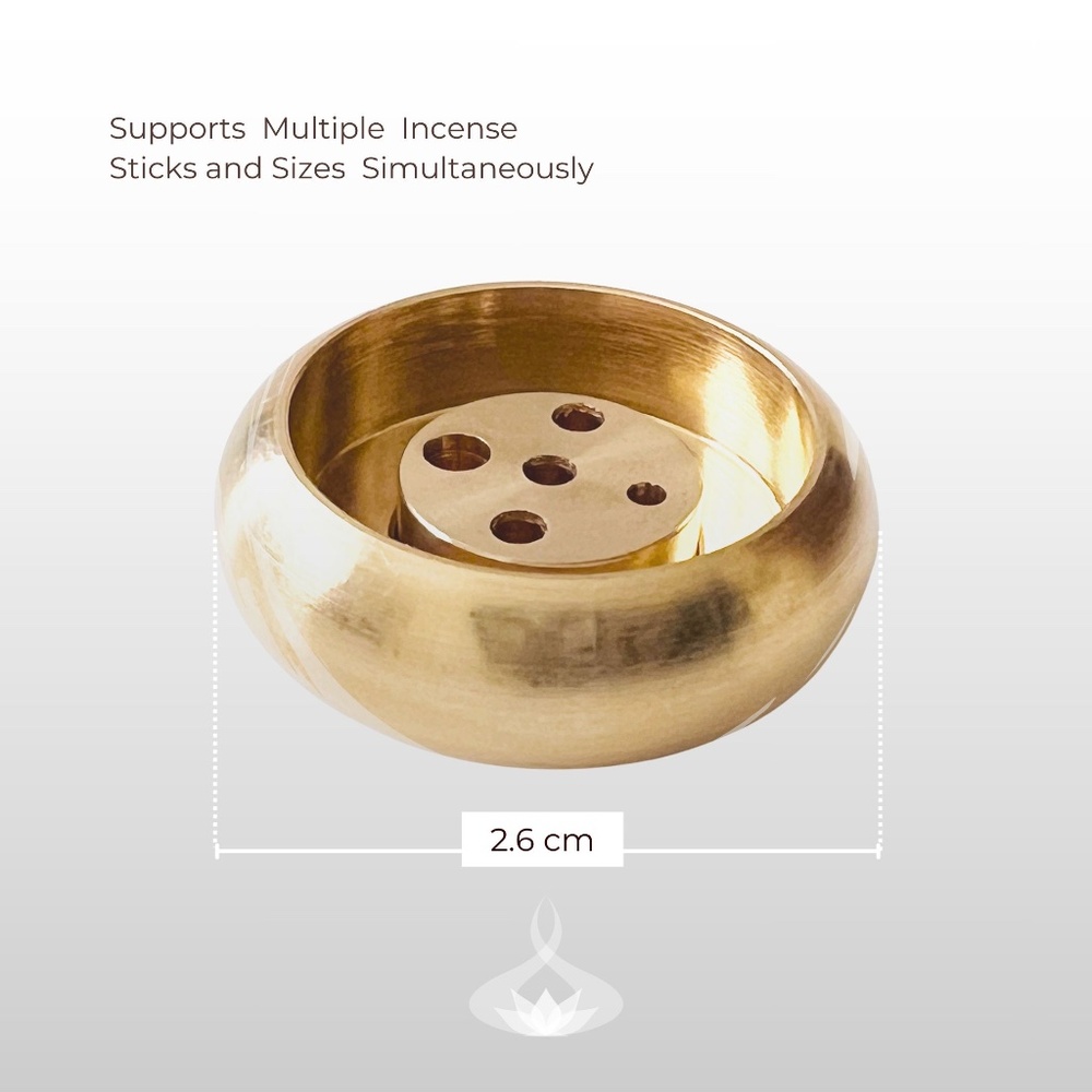 Brass Lotus Incense Holder: Multi-Stick Aromatherapy Burner